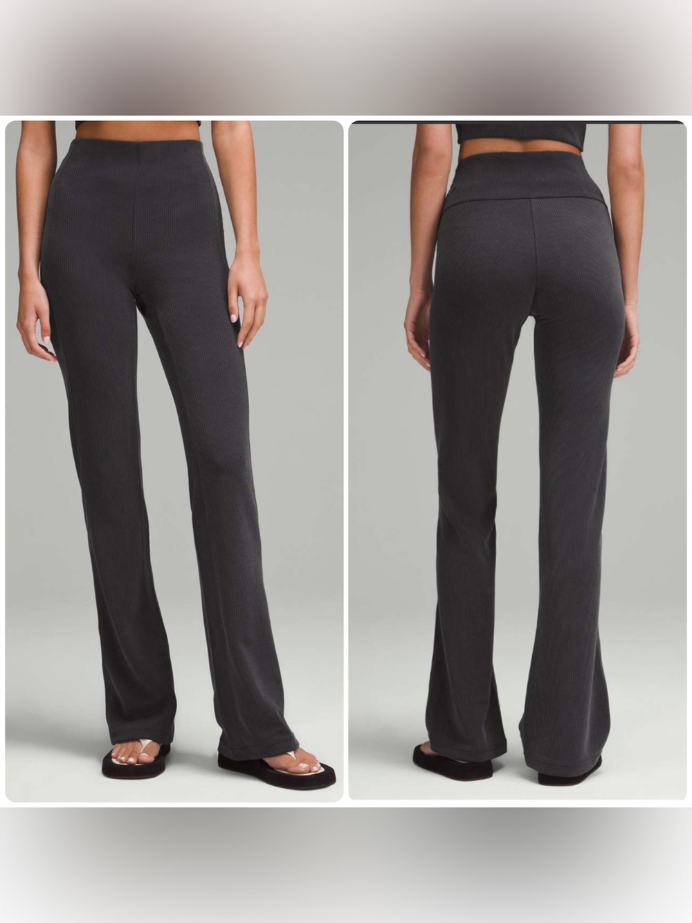 lululemon athletica Black Ribbed Flare Pants